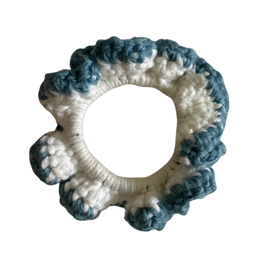 scrunchie WEISS BLAU mini