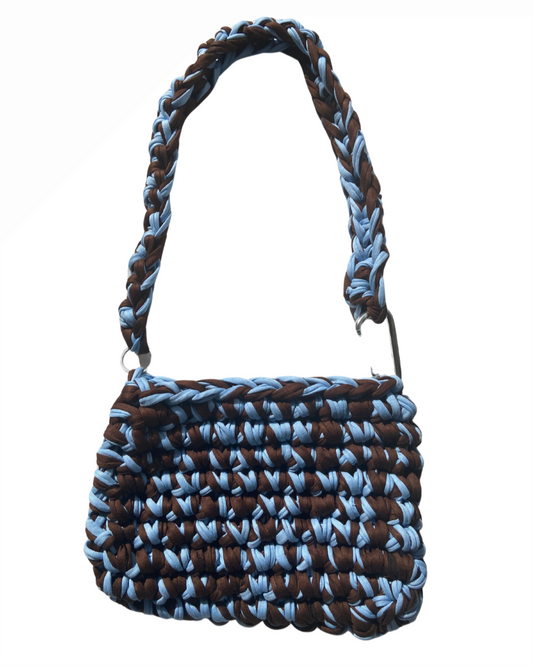 Umhängetasche BLAU + BRAUN